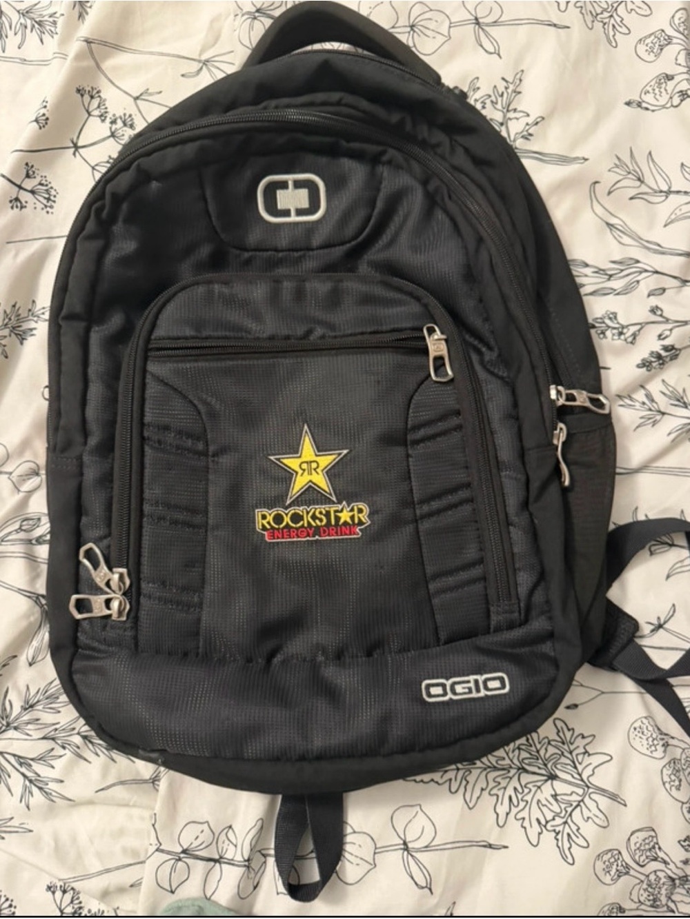 OGIO Black Backpack with Rockstar Energy Logo Durable Men's Bag